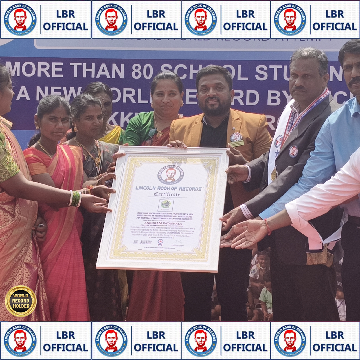 MORE THAN 80 PRE PRIMARY SCHOOL STUDENTS SET A NEW WORLD RECORD BY RECITING THIRUKKURAL AND PROVERBS (PON MOZHIGAL) IN 5 MINUTES WITH BODY LANGUAGE MOVEMENTS